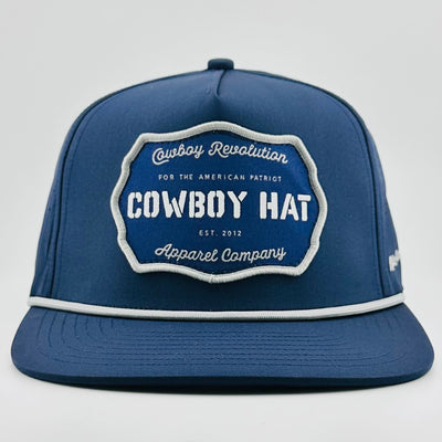 “Cowboy Hat” Performance Patch Rope Hat - Navy Blue
