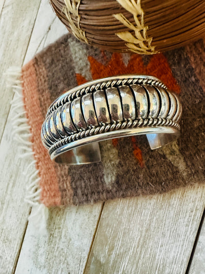 Handcrafted Rolled Sterling Silver Cuff Bracelet by Tom Charley
