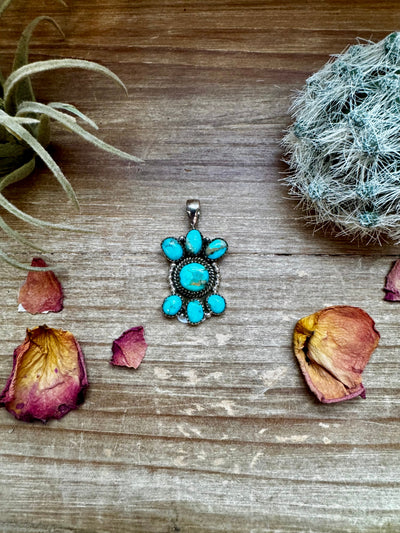 Multi Stone Pendant - Kingman Turquoise & Sterling Silver