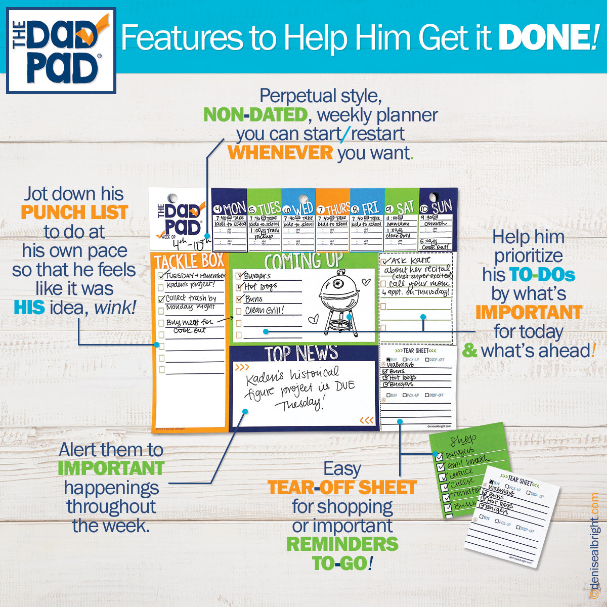 Dad Pad® Weekly Planner Pad