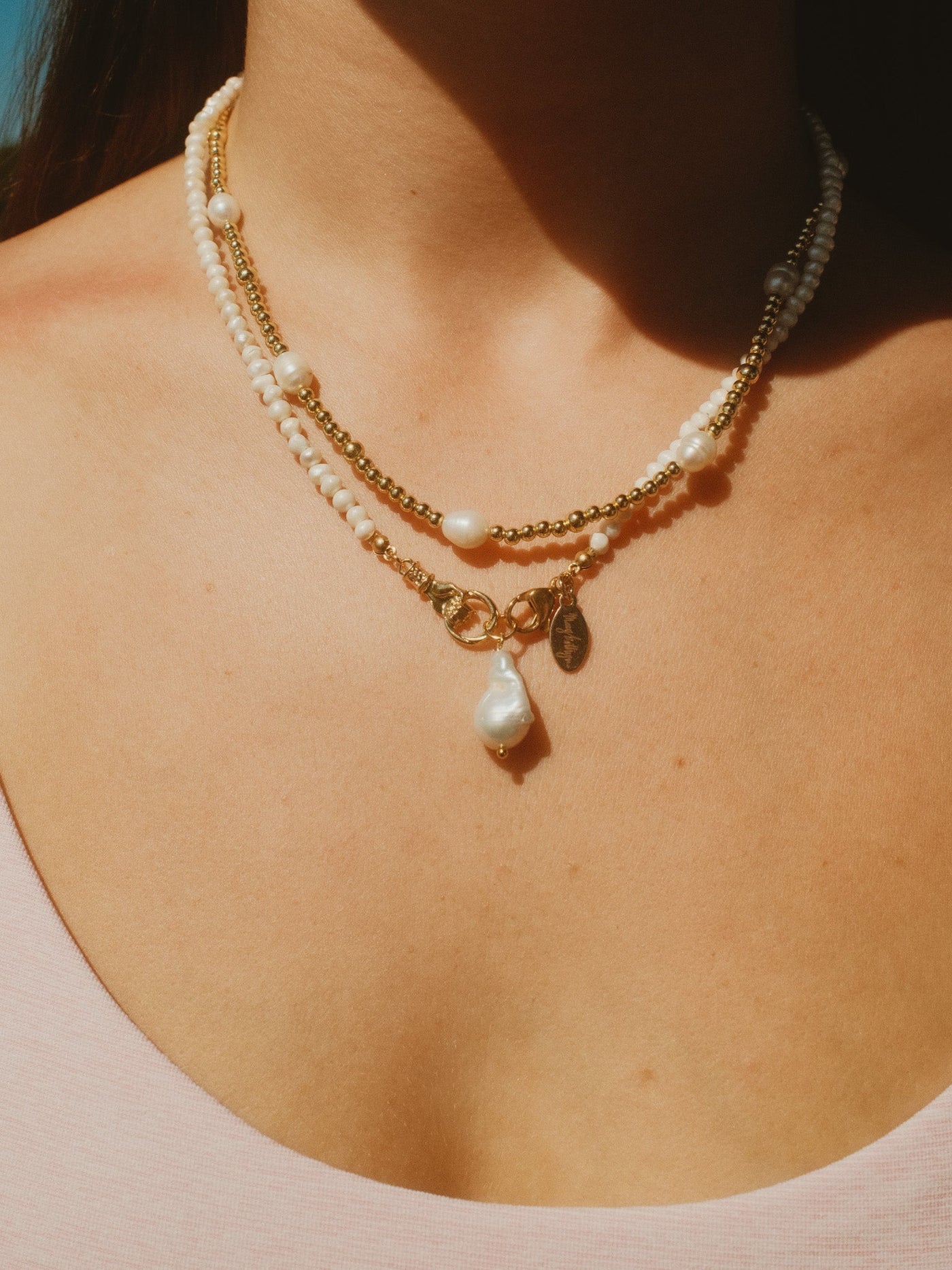 Catch + Release Pearl Droplet Necklace