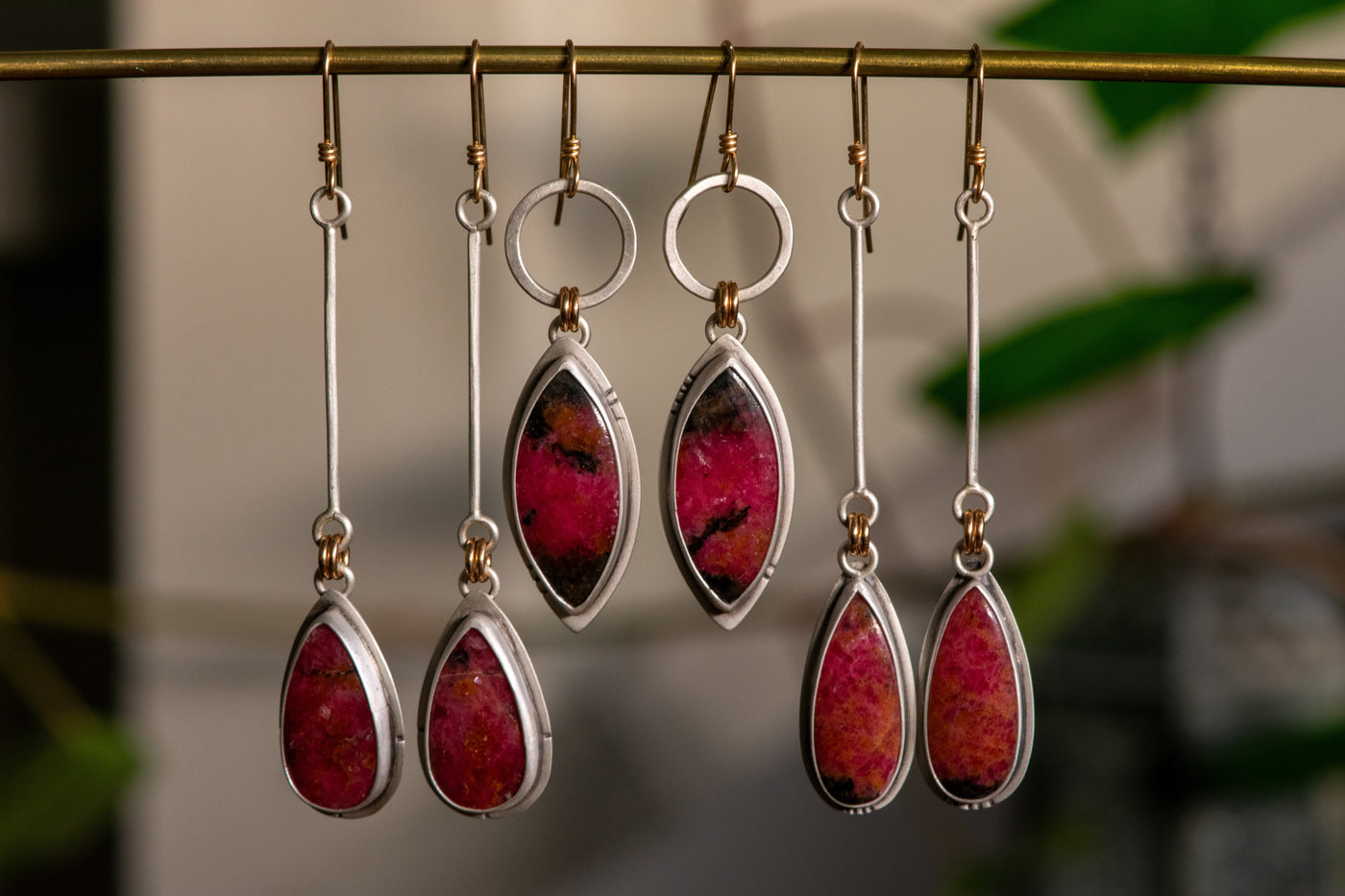 RIDE ON RHODONITE EARRINGS