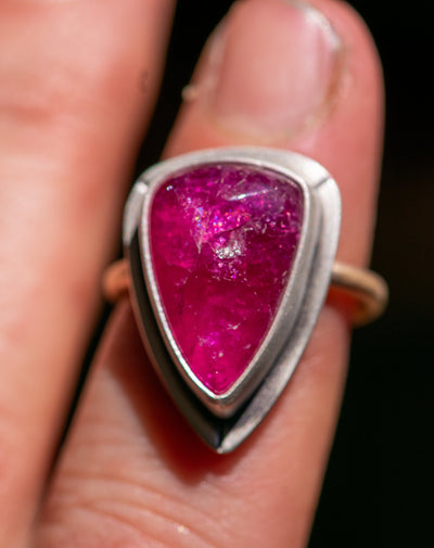 TO FIND TO SEEK PINK TOURMALINE RING