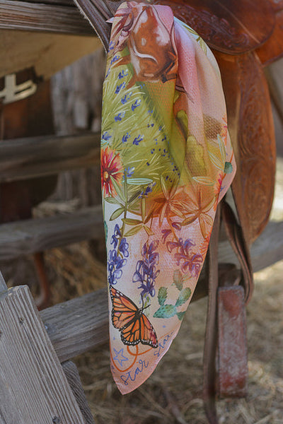 Heartland Series: The Lone Star State Inspired Wild Rag Texas Silk Scarf