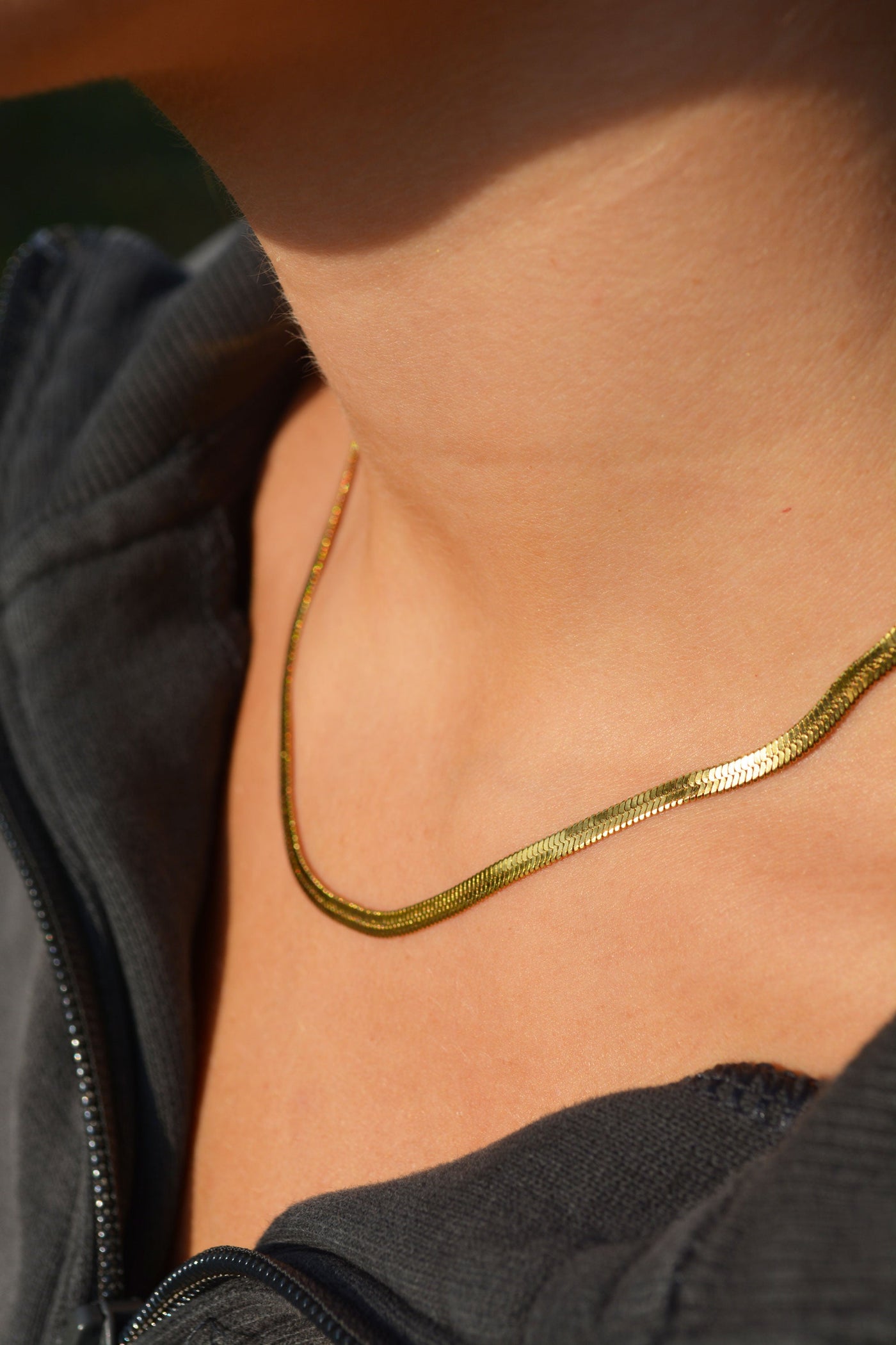 Skinny Herringbone Necklace