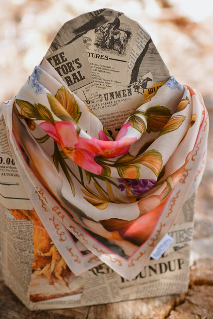 Heartland Series: Oregon Inspired Wildflower Silk Scarf Wild Rag