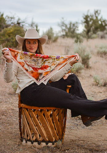 Heartland Series: Oregon Inspired Wildflower Silk Scarf Wild Rag