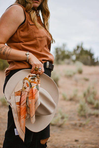 September Ride Cowgirl Silk Scarf Wild Rag