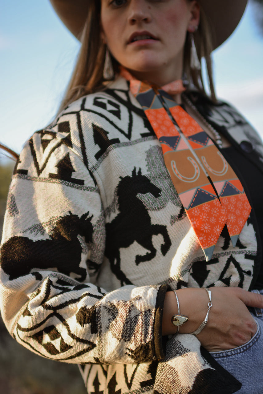 Frontier Bound Quilted Patchwork Silk Twilly