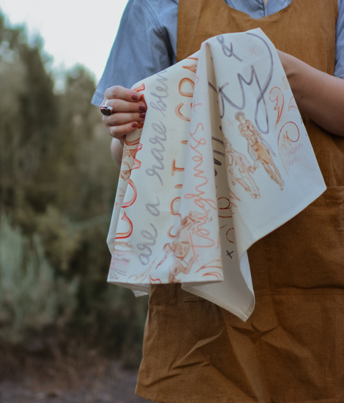 Grit And Grace Quote Rustic Farmhouse Kitchen Tea Towel