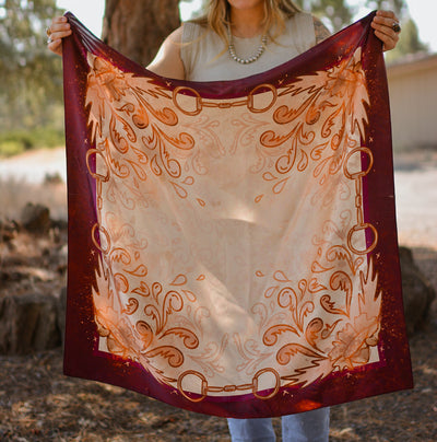 Large 100% Mulberry Silk 35x35: Show Day D Ring Snaffle Bit Wild Rag Scarf in Vintage Plum