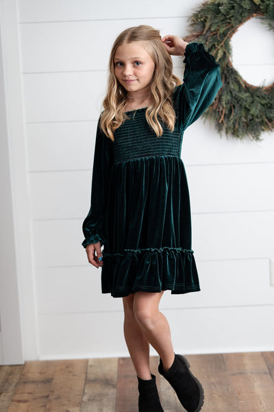 Dark Green Velvet Dress