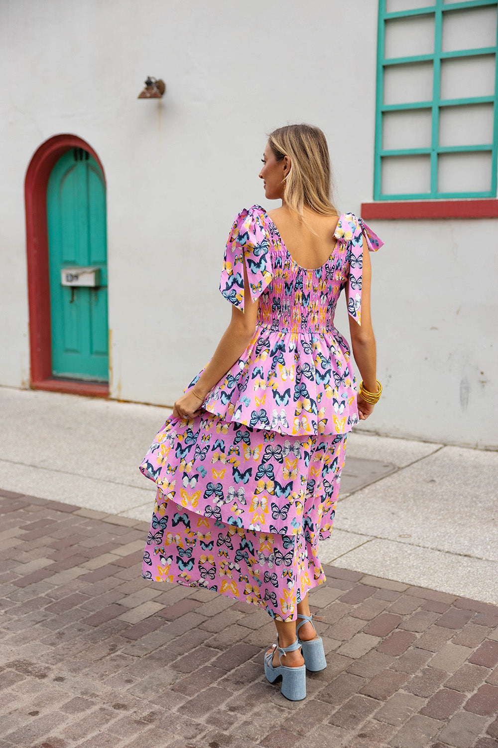 Drew Tiered Midi Dress - Feelin' Butterflies