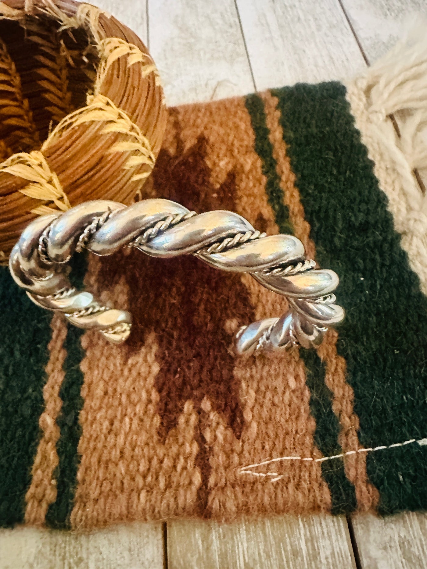 Handcrafted Twisted Sterling Silver Cuff Bracelet