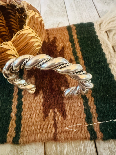 Handcrafted Twisted Sterling Silver Cuff Bracelet