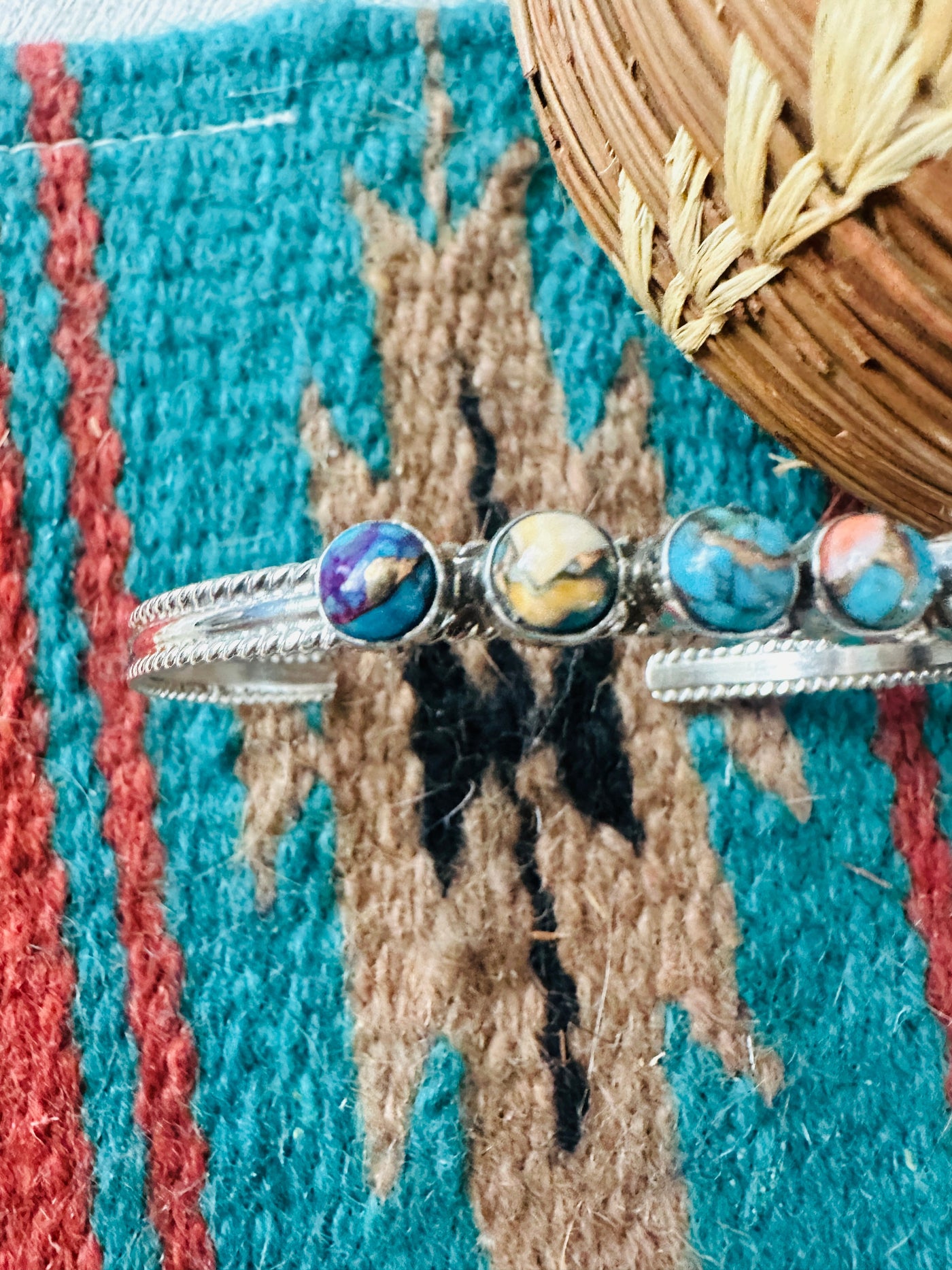 Handcrafted Pink Dream Mojave & Sterling Silver Cuff Bracelet