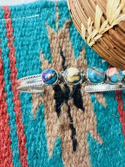 Handcrafted Pink Dream Mojave & Sterling Silver Cuff Bracelet