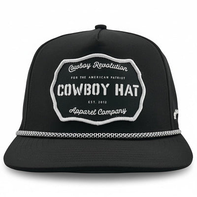 “Cowboy Hat” Performance Patch Rope Hat - Black