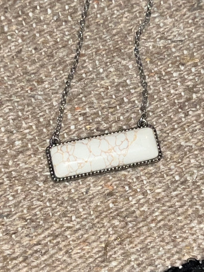 White Buffalo Bar Necklace