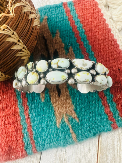 Navajo Palomino Turquoise & Sterling Silver Cuff Bracelet