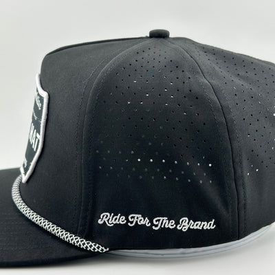 “Cowboy Hat” Performance Patch Rope Hat - Black