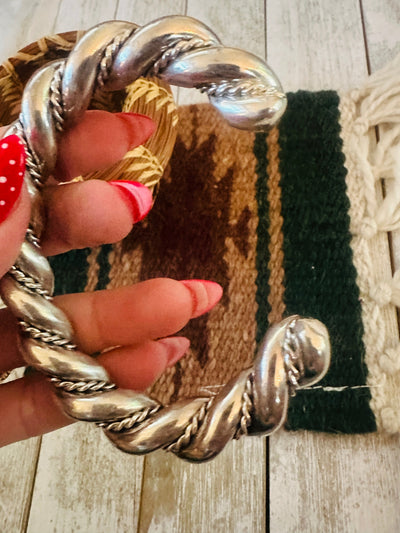 Handcrafted Twisted Sterling Silver Cuff Bracelet