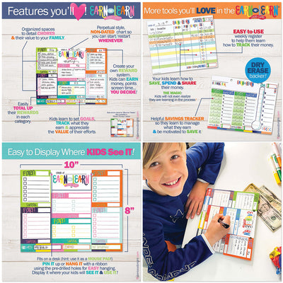 Class Keeper® School Days Memory Book + BONUS App Membership + BONUS Earn & Learn® Chore Chart Pad | (2) Styles
