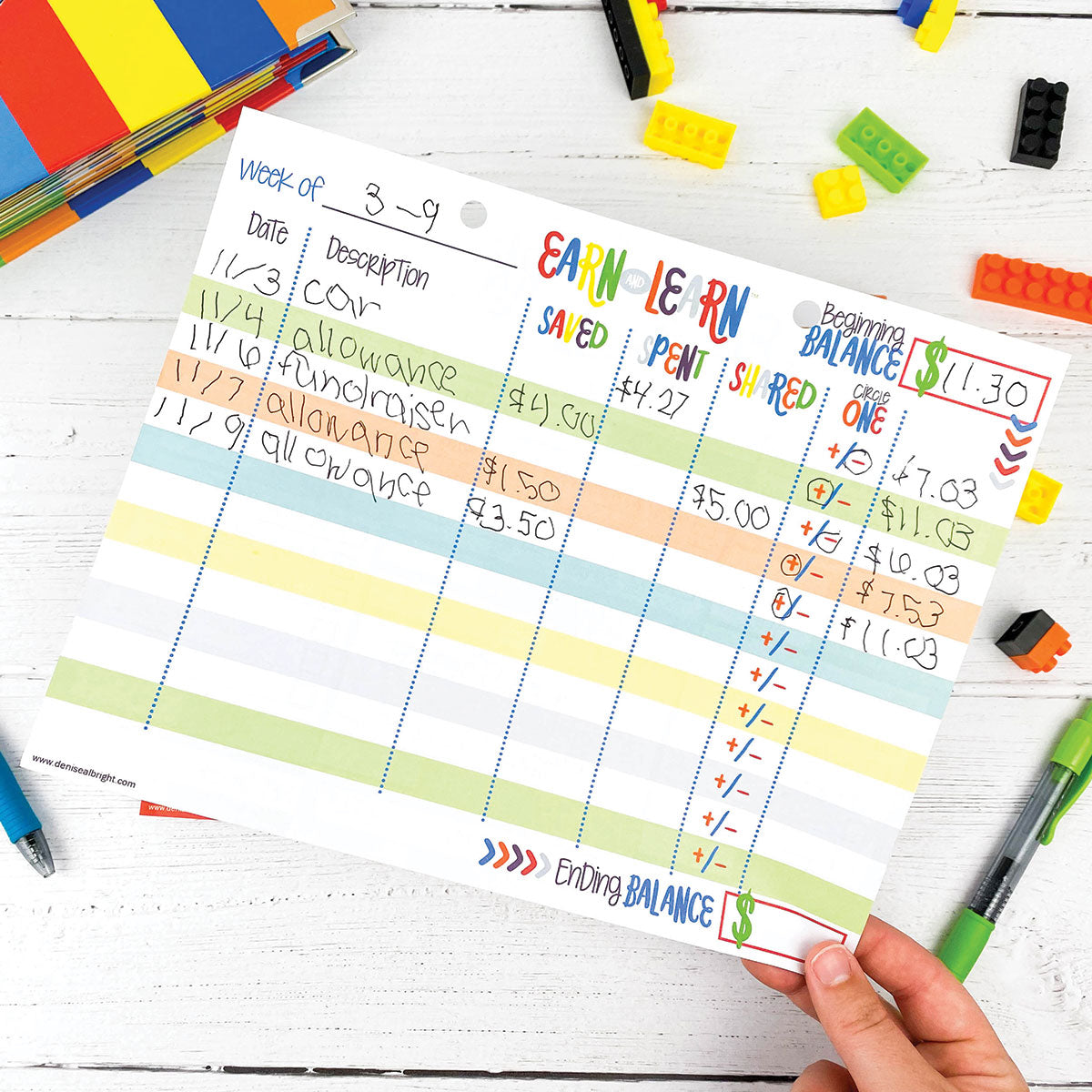 Earn & Learn® Kids Money Management Chore Chart Pad | Dry Erase Savings Tracker for School Age Kids