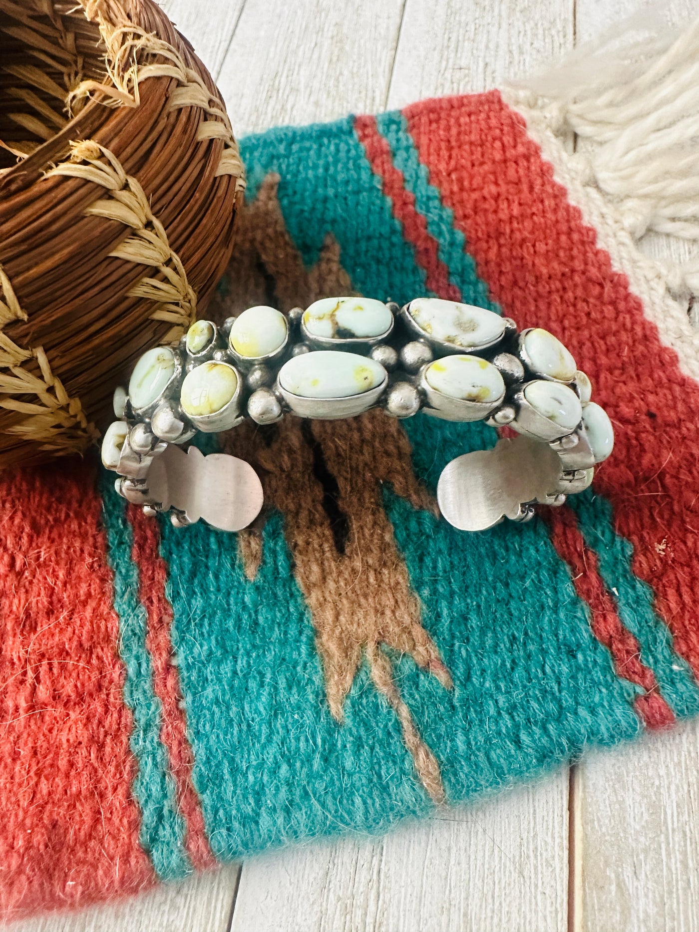 Navajo Palomino Turquoise & Sterling Silver Cuff Bracelet