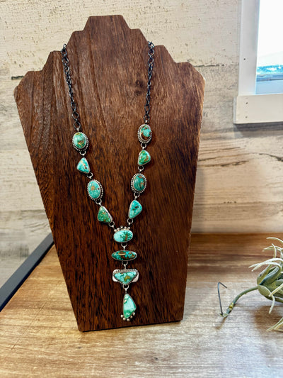 Royston turquoise necklace and earrings set