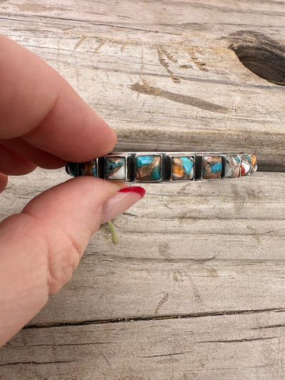 Handmade Spice & Sterling Silver Cuff Bracelet (more blue)