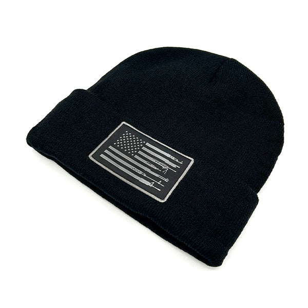 Firearm Flag Beanie PVC Patch Beanie