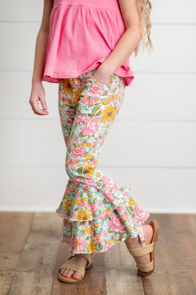 Flower Double Ruffle Jeans