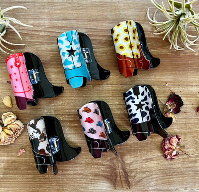 Cowboy boots hair clip