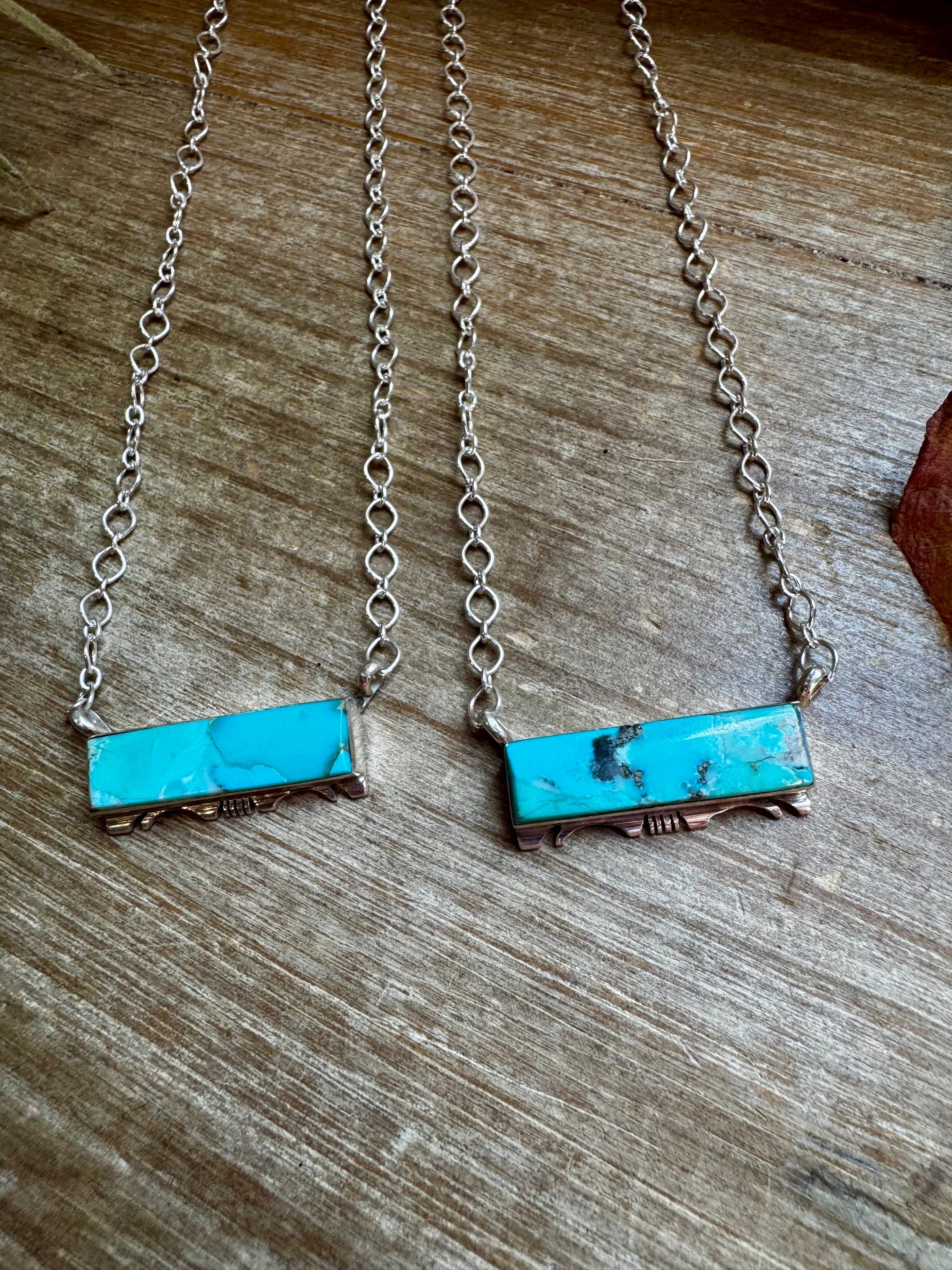 20-InchSterling Silver & Kingman Bar Turquoise Necklace –