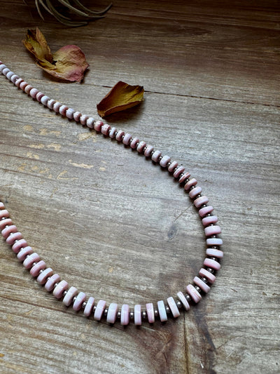 Pink Conch & Sterling Silver Pearl Necklace – 32” Long