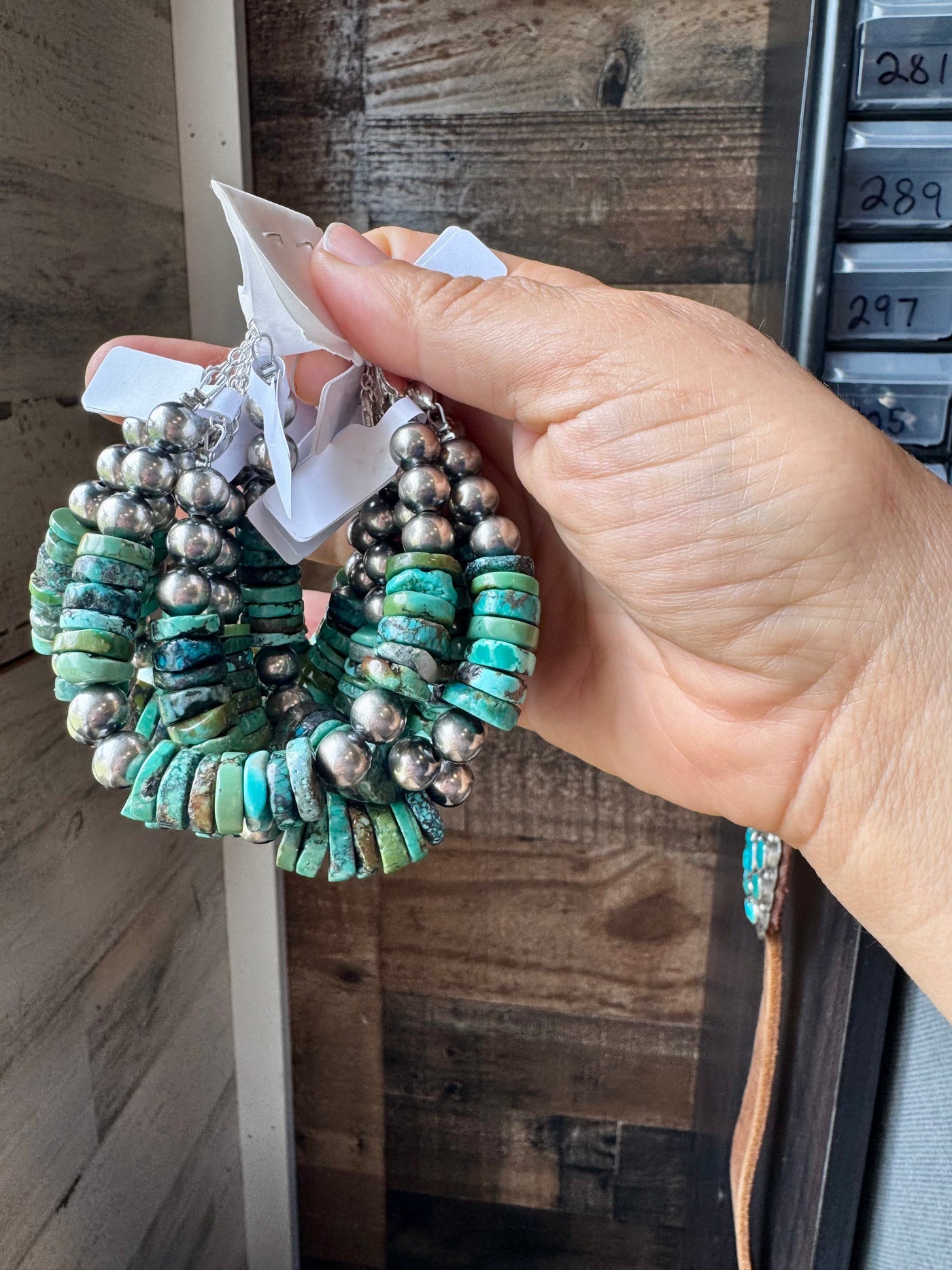 Turquoise Heishi & Sterling Silver Bracelet – 6.5 Inch + Extender – 8 mm Pearls