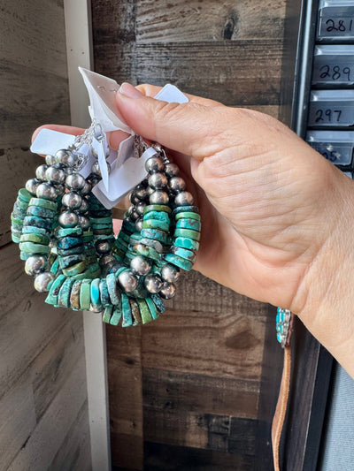 Turquoise Heishi & Sterling Silver Bracelet – 6.5 Inch + Extender – 8 mm Pearls