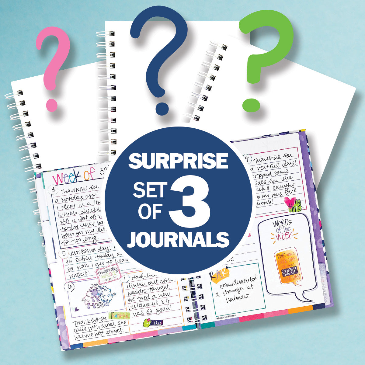 Surprise Set of 3 Gratitude Finder® Journals