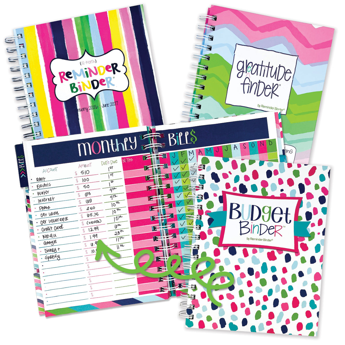 NEW! 2026-27 Dream Gift Bundle + BONUS 2026 Mini Calendar | Reminder Binder® Planner, Gratitude Finder® Journal and Budget Binder™