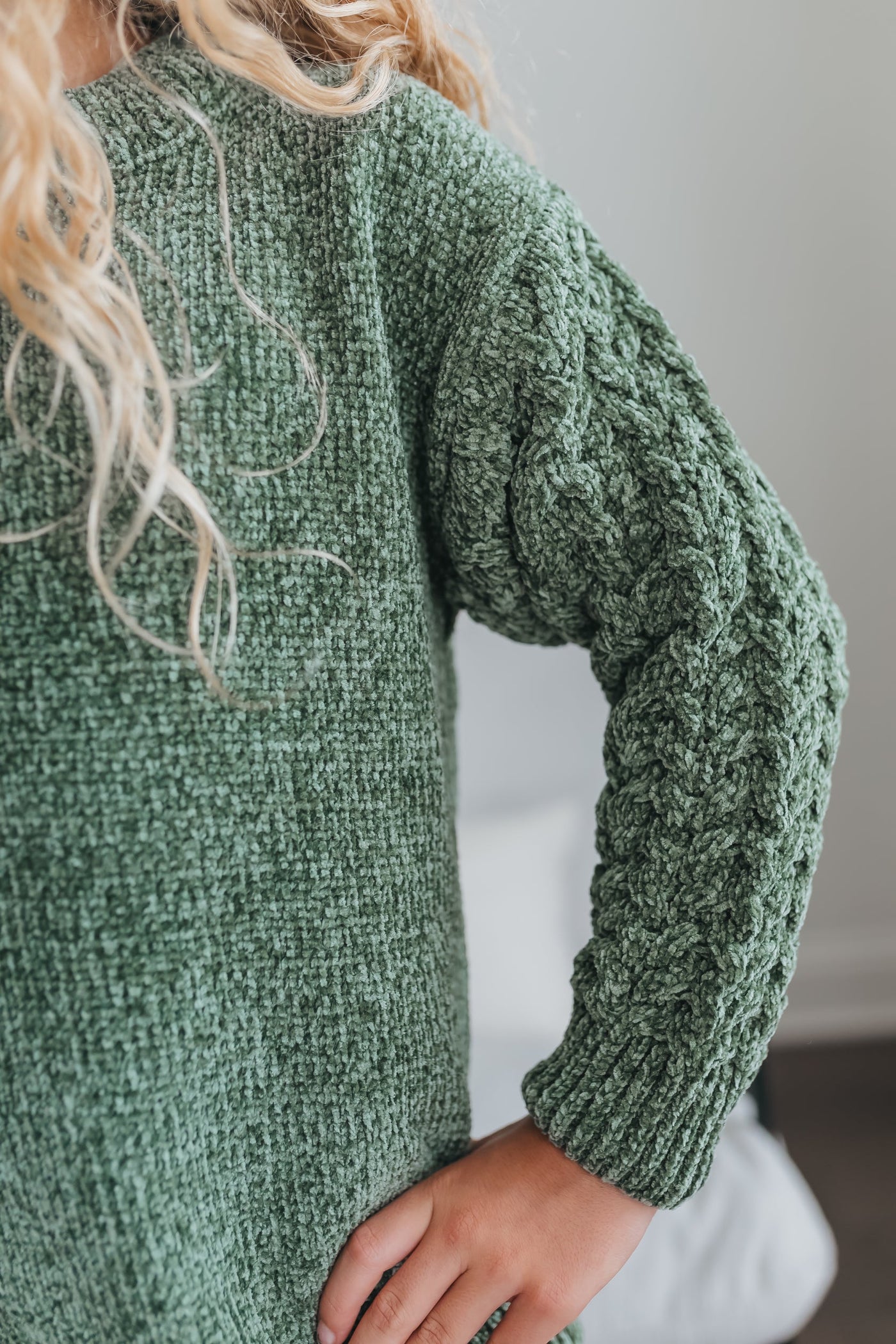 Green Chenille Nutcracker Bell Pant Set