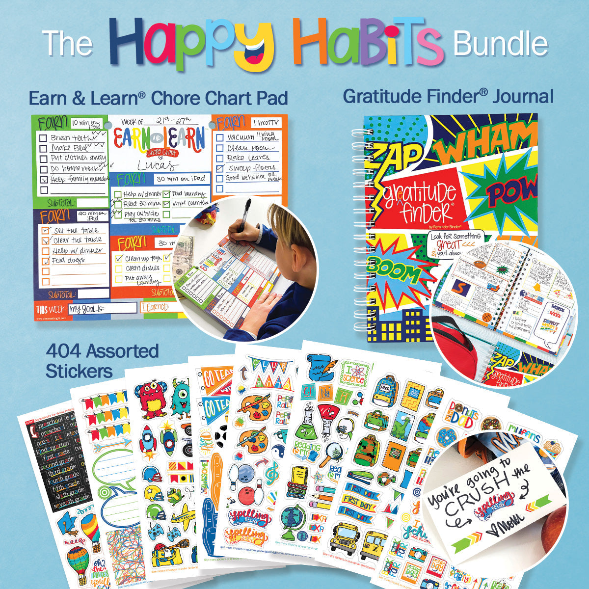 NEW! Happy Habits Bundle for Kids | Chore Chart, Gratitude Journal & Stickers + BONUS App Membership