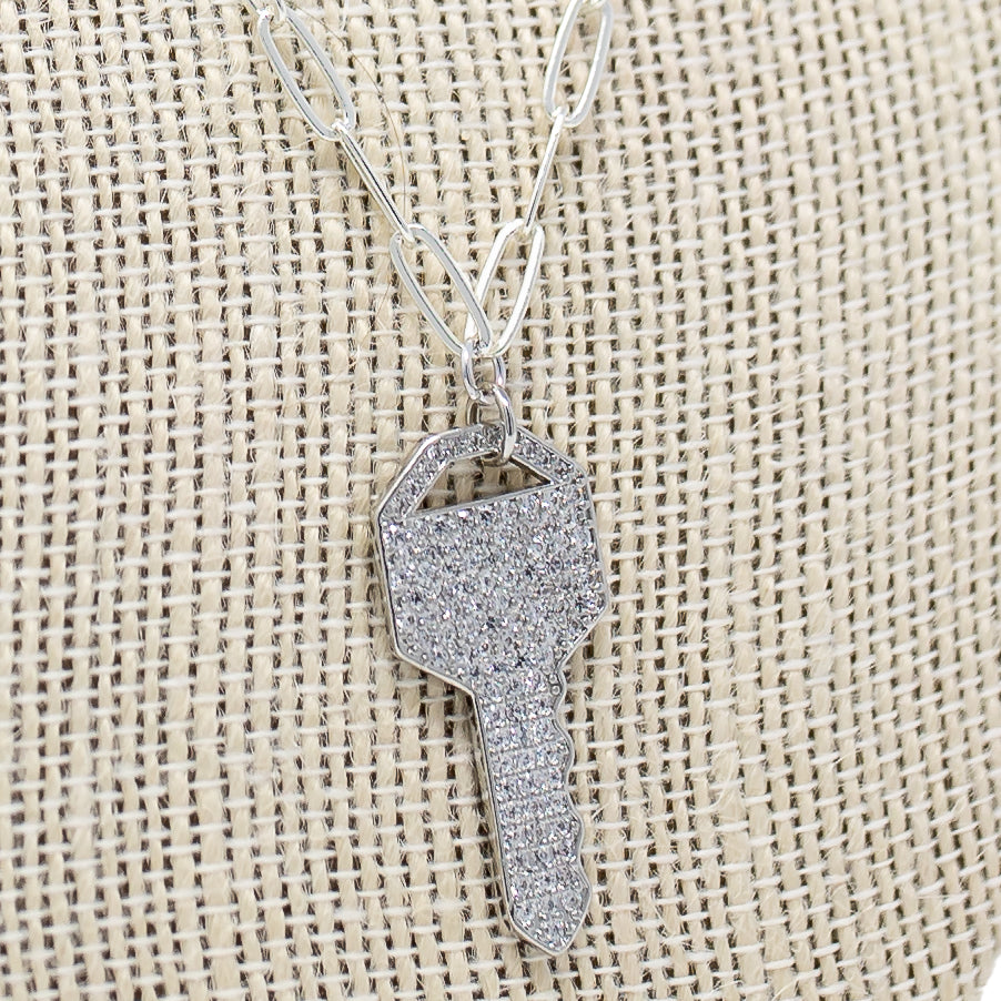 Pave Key Necklace