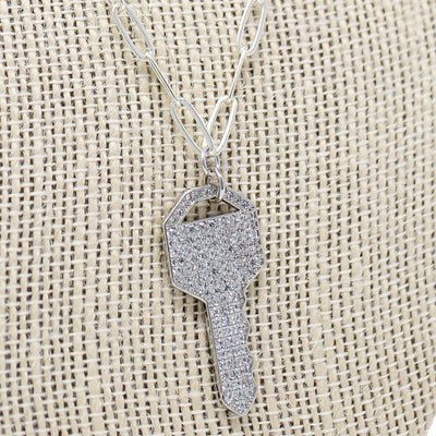 Pave Key Necklace