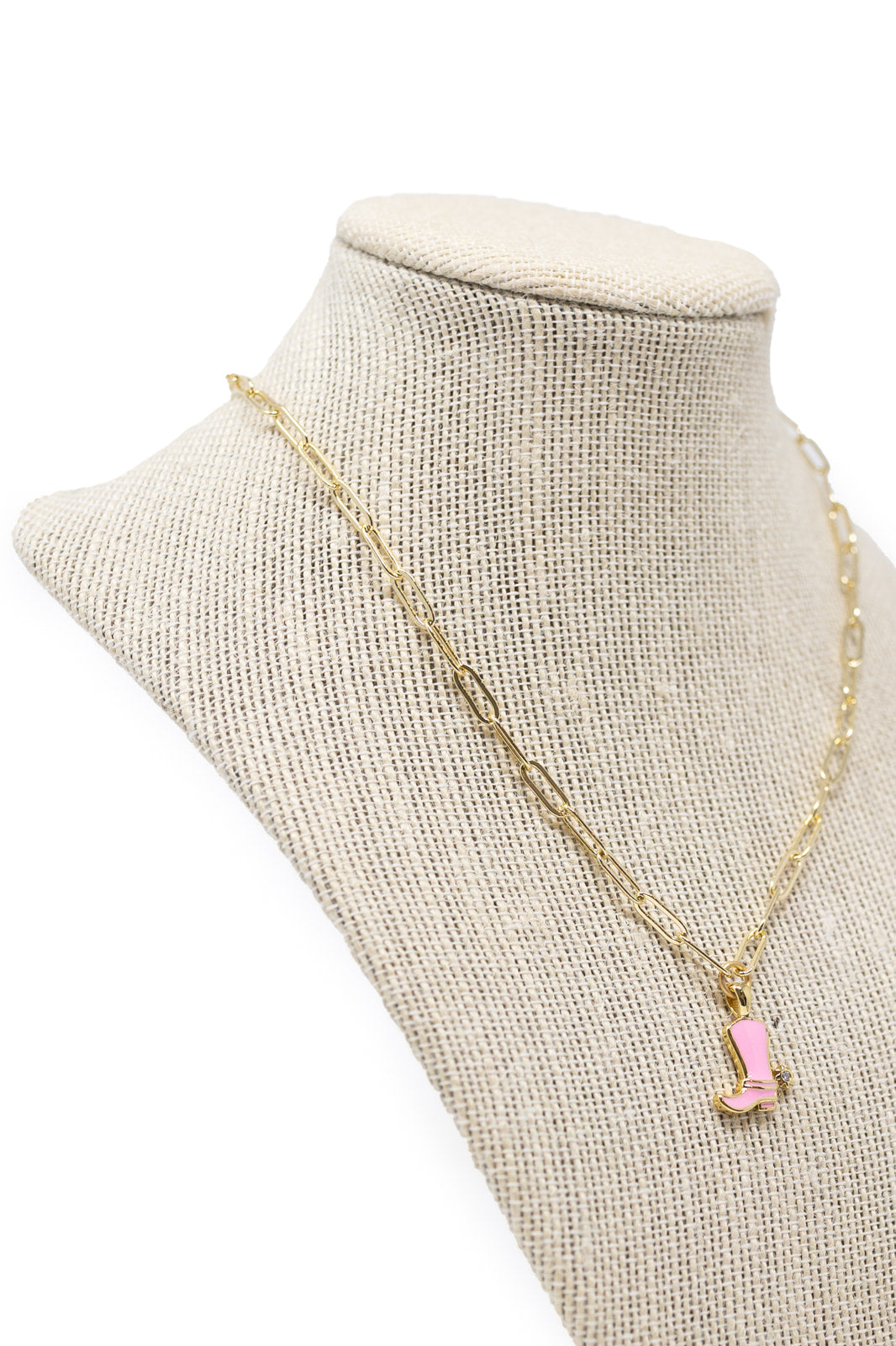 Light Pink Cowboy Boot Necklace