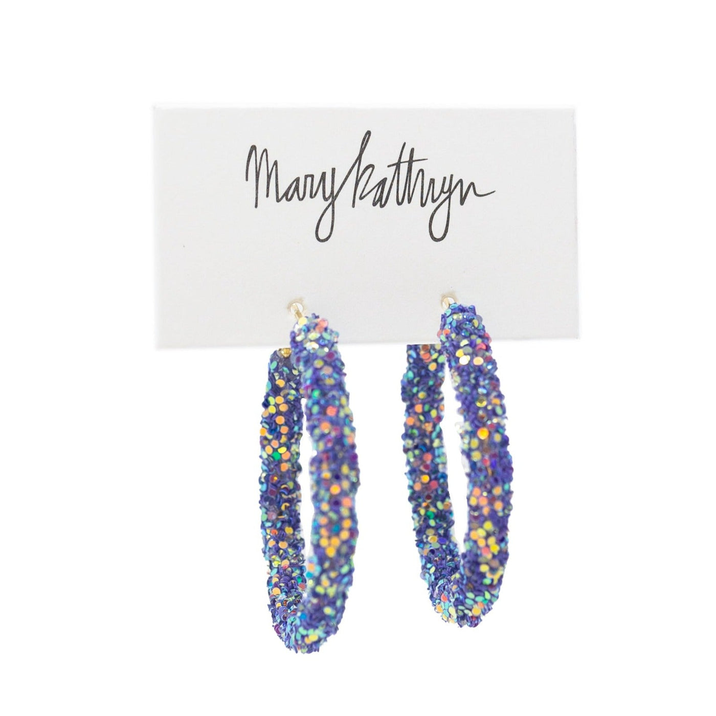 Periwinkle Glitter Hoops