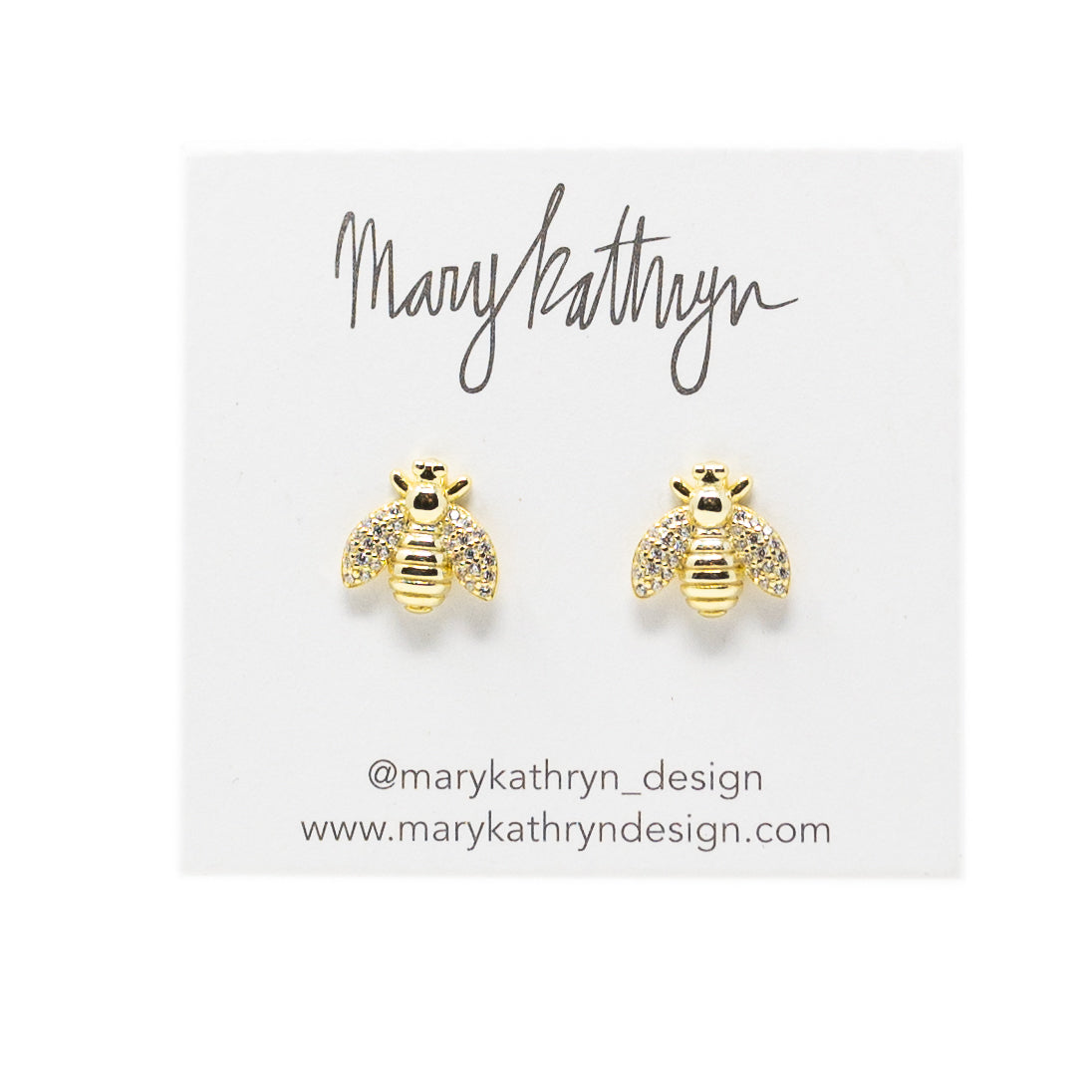 Large Rhinestone Bee Studs