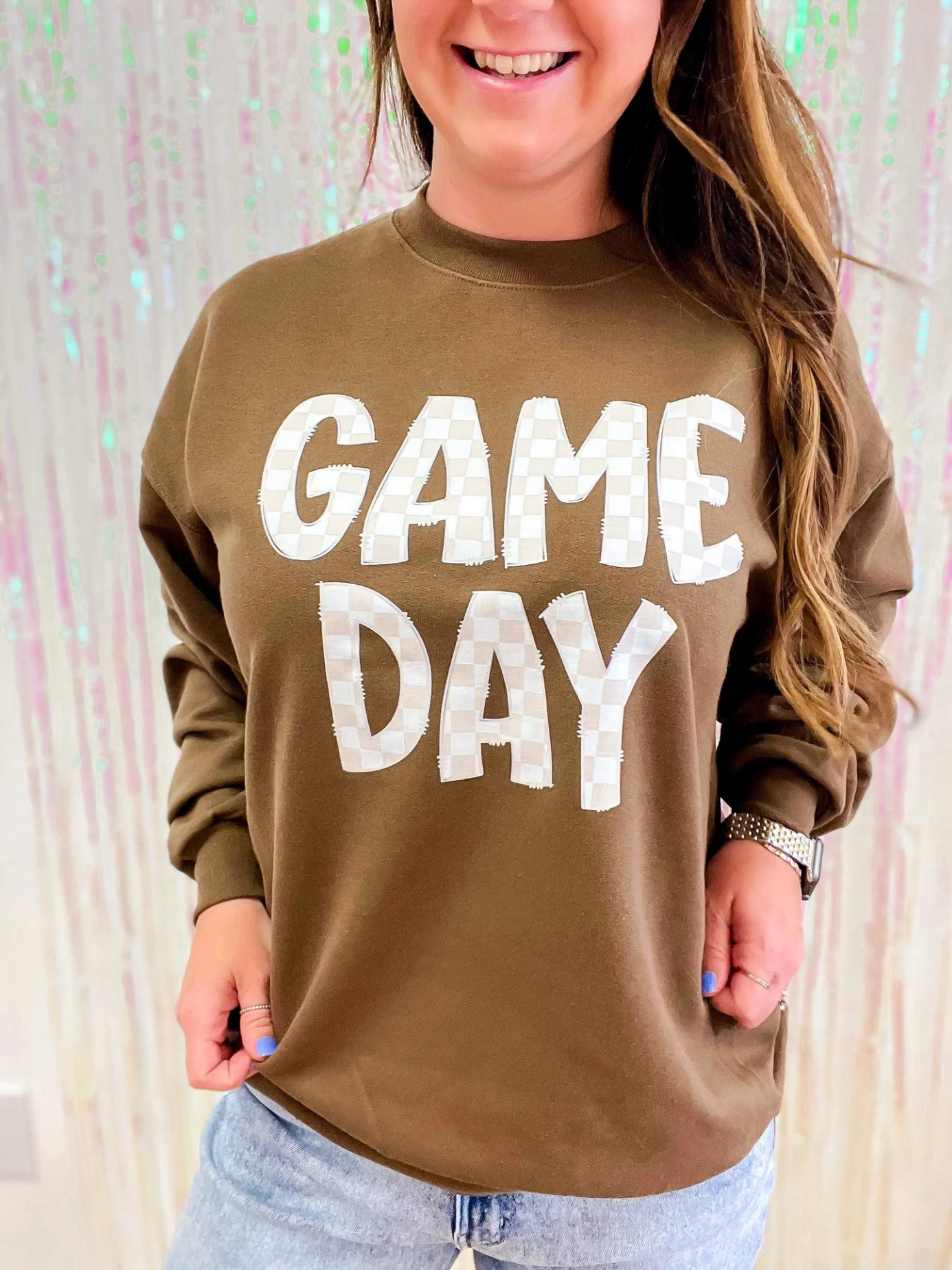 Game Day Checkered Sweatshirt