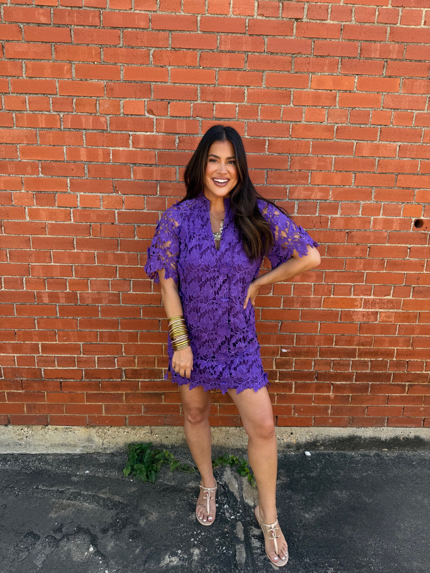 Lulu Short Sleeve Mini Caftan- Plum