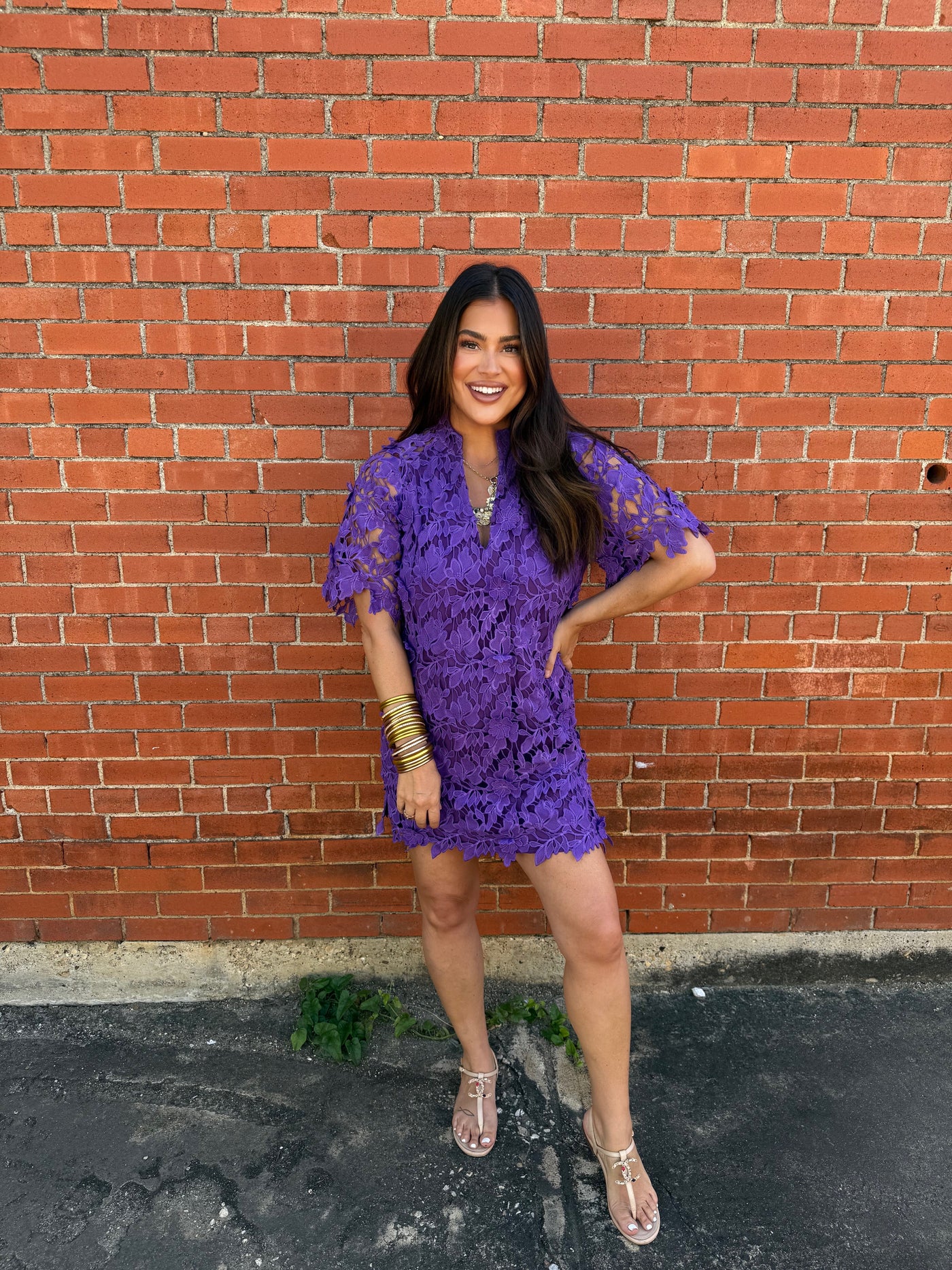 Lulu Short Sleeve Mini Caftan- Plum